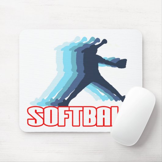 Fasten Neigungsoftball-Silhouette Mousepad (Mit Mouse)