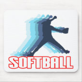Fasten Neigungsoftball-Silhouette Mousepad (Vorne)