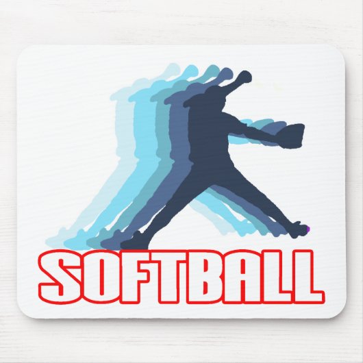 Fasten Neigungsoftball-Silhouette Mousepad (Vorne)