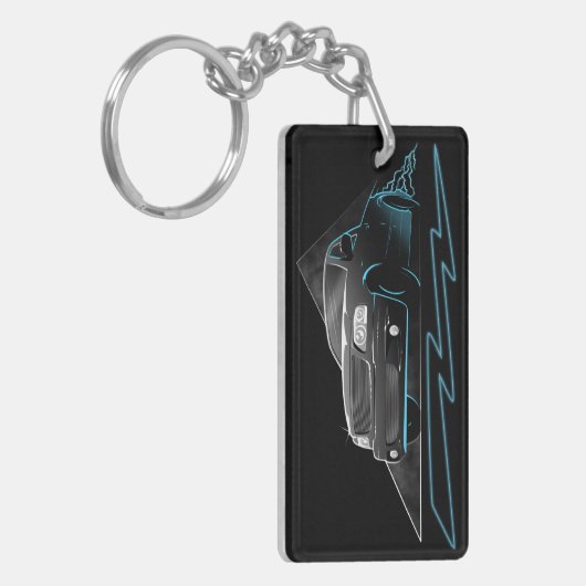 Fasten Sie als Blitz - Rodder Slogan Schlüsselanhänger (Vorderseite links)