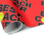 Fastfeld Softball Best Coach Ess Sports Party Geschenkpapier (Rolleneckpunkt)
