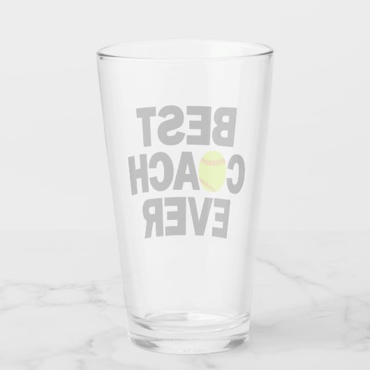 Fastfeld Softball Bester Trainer je Danke Coach Glas (Rückseite)