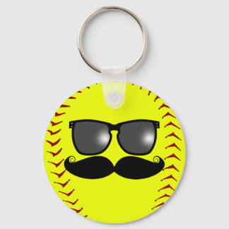 Fastfeld Softball Mustache Schlüsselanhänger