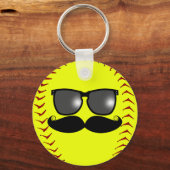 Fastfeld Softball Mustache Schlüsselanhänger (Vorderseite)