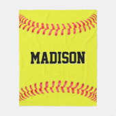 Fastfeld Softball Player / Teamname Personalisiert Fleecedecke (Vorderseite)