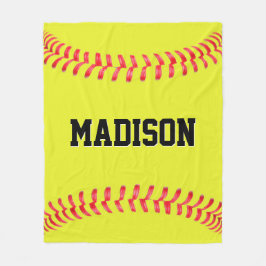 Fastfeld Softball Player / Teamname Personalisiert Fleecedecke