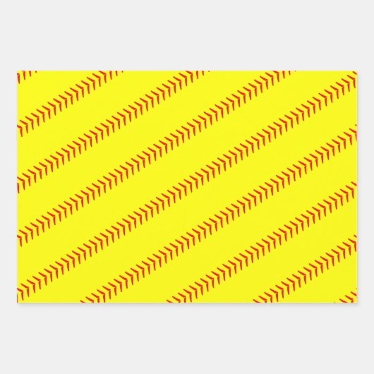 Fastfeld Softball Player Weihnachtsklausel Geschenkpapier Set (Vorderseite 3)