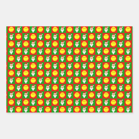 Fastfeld Softball Player Weihnachtsklausel Geschenkpapier Set (Vorderseite)