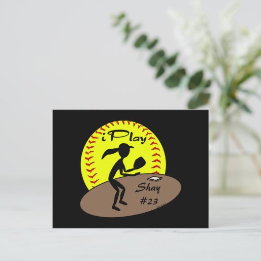Fastfeld Softball Postcard Postkarte (Stehend Vorderseite)
