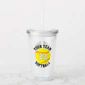 Fastfeld Softball Team Name & Spielnummer Sport Acryltrinkbecher (Vorderseite)