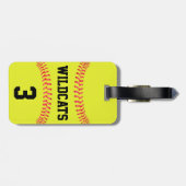 Fastfeld Softball Team Name & Spielnummer Sport Gepäckanhänger (Rückseite horizontal)
