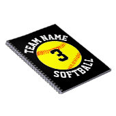 Fastfeld Softball Team Name & Spielnummer Sport Notizblock (Rechte Seite)