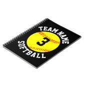 Fastfeld Softball Team Name & Spielnummer Sport Notizblock (Linke Seite)