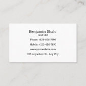 Fastfood-Pizza-Logo Visitenkarte (Rückseite)