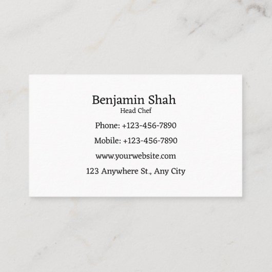 Fastfood-Pizza-Logo Visitenkarte (Rückseite)