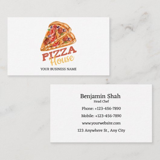 Fastfood-Pizza-Logo Visitenkarte (Vorne/Hinten)