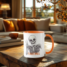 Fasting Skeleton Tasse - Dunkle Spaß Halloween Vib