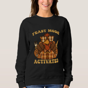Fastmodus aktiviert Funny Checkered Türkei. Sweatshirt