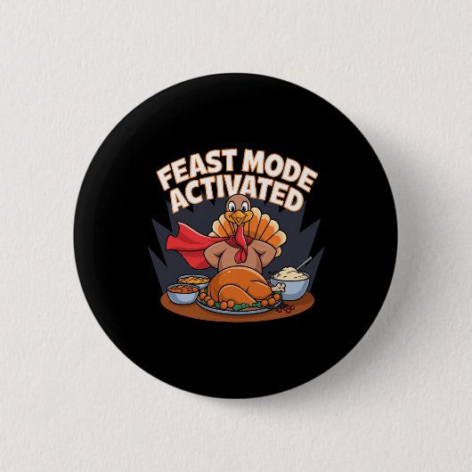 Fastmodus aktiviert Türkei Erntedank Superhero Button (Vorderseite)