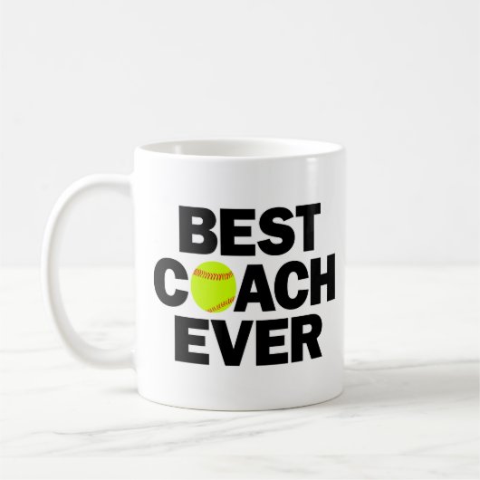 Fastpech Softball Bester Coach je Kaffeepause Tass Kaffeetasse (Links)