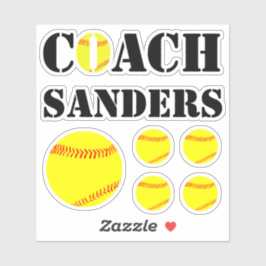 Fastpech Softball Coach Individuelle Name Spaß Spo Aufkleber