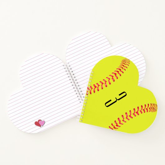 Fastpech Softball Custom Heart Shaped Notebook Notizblock (Innenseite)