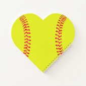 Fastpech Softball Custom Heart Shaped Notebook Notizblock (Rückseite)