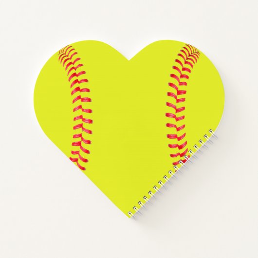 Fastpech Softball Custom Heart Shaped Notebook Notizblock (Rückseite)