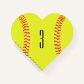 Fastpech Softball Custom Heart Shaped Notebook Notizblock (Vorderseite)