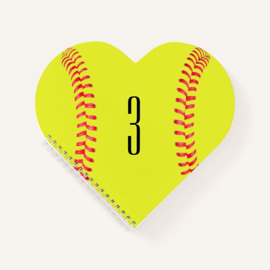 Fastpech Softball Custom Heart Shaped Notebook Notizblock (Vorderseite)