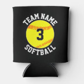 Fastpech Softball Fan Custom Team & Player Number Dosenkühler (Vorderseite)
