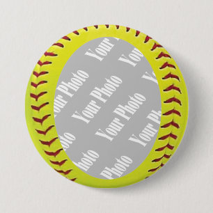 Fastpech-Softball-Fotovorlage Button
