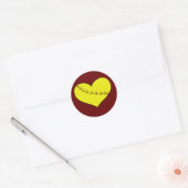 Fastpech Softball-Heart-Sticker Runder Aufkleber (Umschlag)