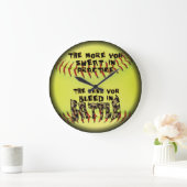 Fastpech Softball Leopard blute im Kampf Große Wanduhr (Zuhause)