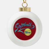 Fastpech Softball Mama Athletic Schwanz Keramik Kugel-Ornament (Vorderseite)