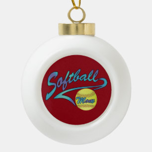 Fastpech Softball Mama Athletic Schwanz Keramik Kugel-Ornament