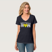 Fastpech Softball Mama Niedlich Frauensport V-Nack T-Shirt (Vorderseite Vollansicht)