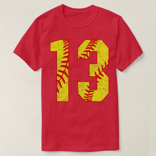 Fastpech Softball Nummer 13 13 Softball Jersey U T-Shirt (Design vorne)