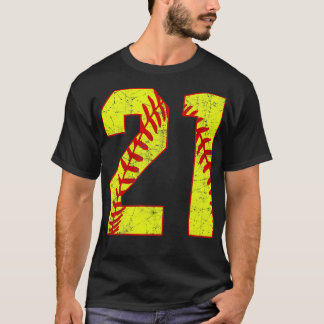 Fastpech Softball Nummer 21 21 Softball Jersey U T-Shirt