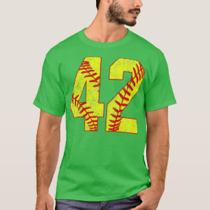 Fastpech Softball Nummer 42 42 Softball Jersey U T-Shirt