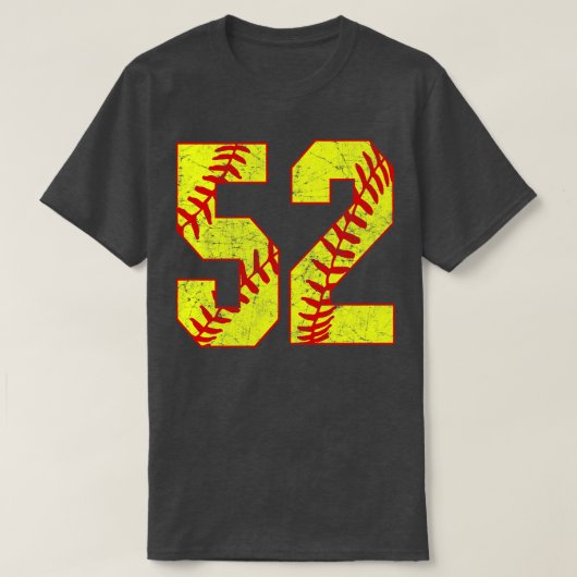 Fastpech Softball Nummer 52 52 Softball Jersey U T-Shirt (Design vorne)