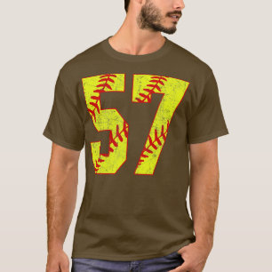 Fastpech Softball Nummer 57 57 Softball Jersey U T-Shirt