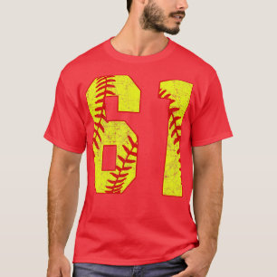 Fastpech Softball Nummer 61 61 Softball Jersey U T-Shirt