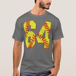 Fastpech Softball Nummer 64 64 Softball Jersey U T-Shirt