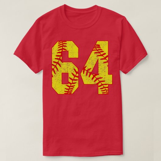 Fastpech Softball Nummer 64 64 Softball Jersey U T-Shirt (Design vorne)