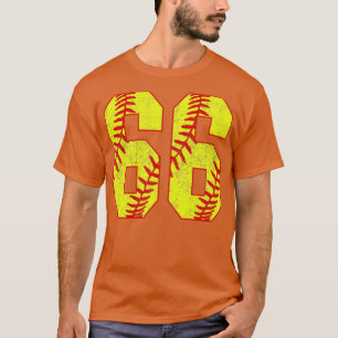 Fastpech Softball Nummer 66 66 Softball Jersey U T-Shirt