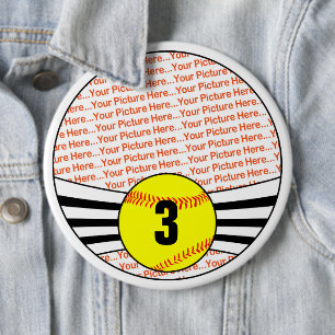 Fastpech Softball Player Benutzerdefiniertes Foto  Button