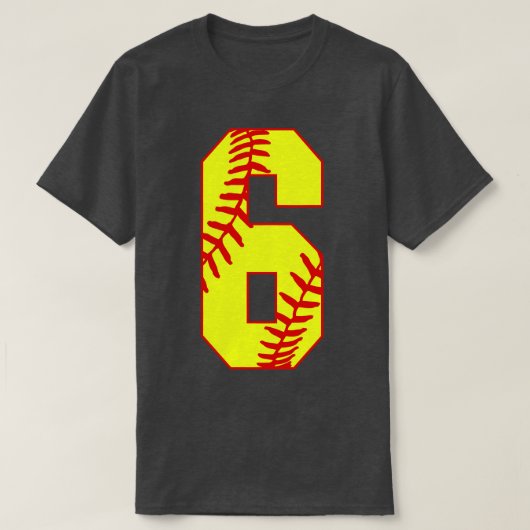 Fastpei Softball Nummer 6 6 Softball Jersey Uni T-Shirt (Design vorne)