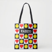 Fastpeit Softballs & Hearts Custom Softball Team Tasche (Vorderseite)