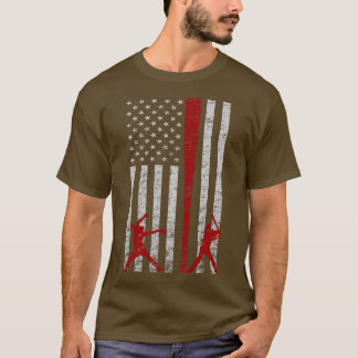 Fastpitch Softball American Flag Grunge Liebe Soft T-Shirt
